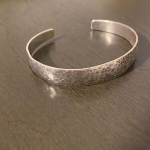 Hammered Silver Cuff Bracelet